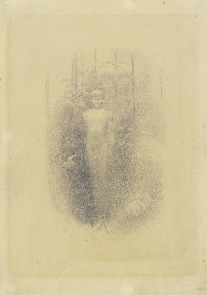 Nackter Jüngling im Tannenwald ca 1912 1914