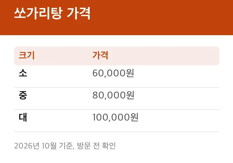쏘가리탕 가격