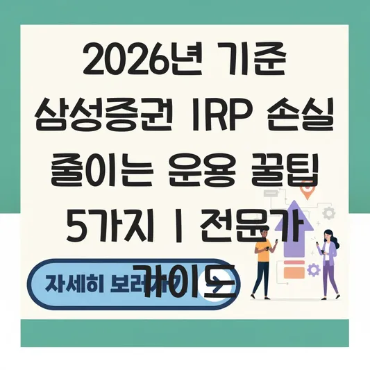 삼성증권 IRP 손실 줄이는 운용 하는 법 대표 이미지