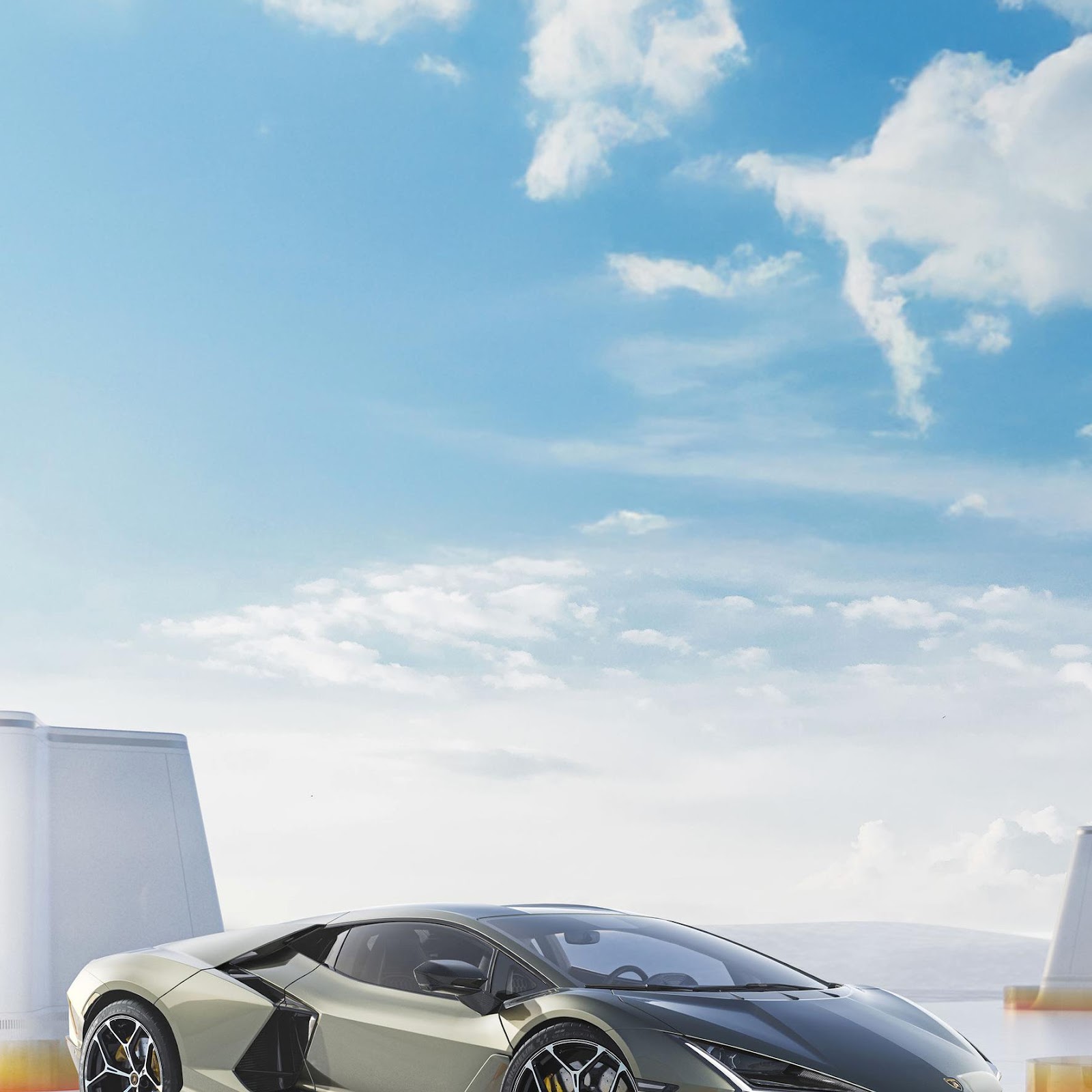 Download Modern Lamborghini Supercar Under Sky 2K iPhone