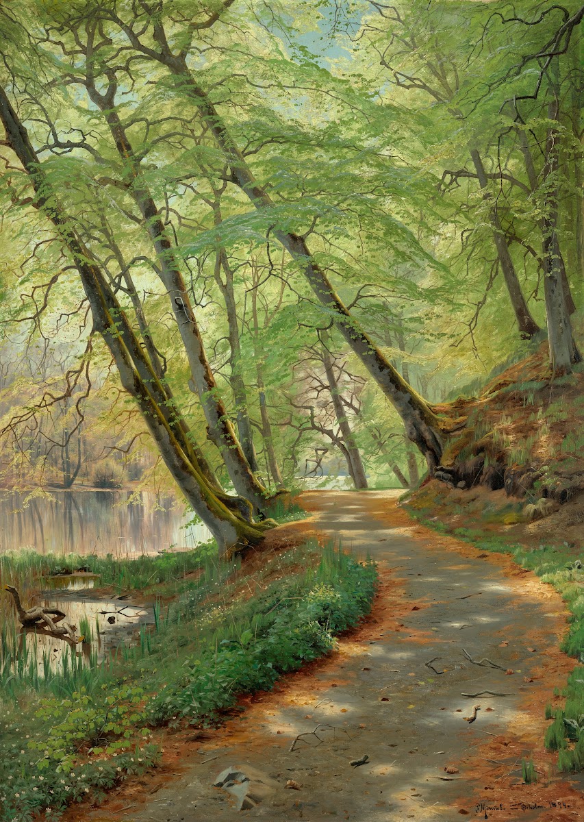 Wooded path by a river 1894