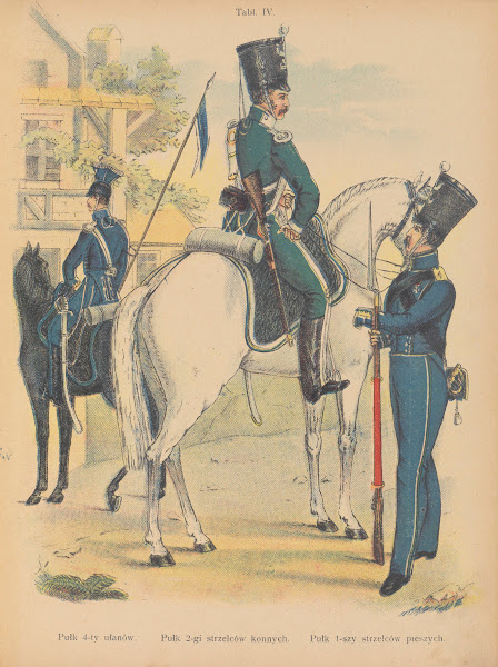 Pułk 4 ty ułanów Pułk 2 gi strzelców konnych Pułk 1 szy strzelców pieszych 1908