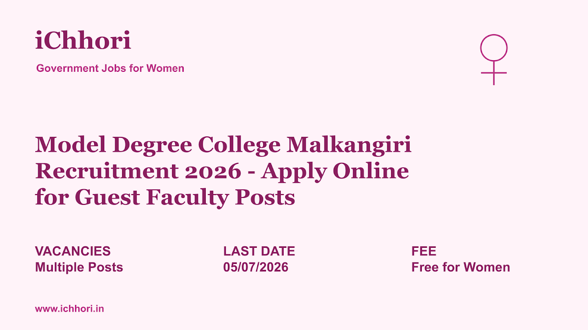 Model Degree College Malkangiri Recruitment 2026 - Apply Online for Guest Faculty Posts - iChhori