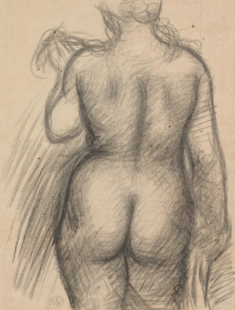 Femme au foulard vue de dos 1920 1925