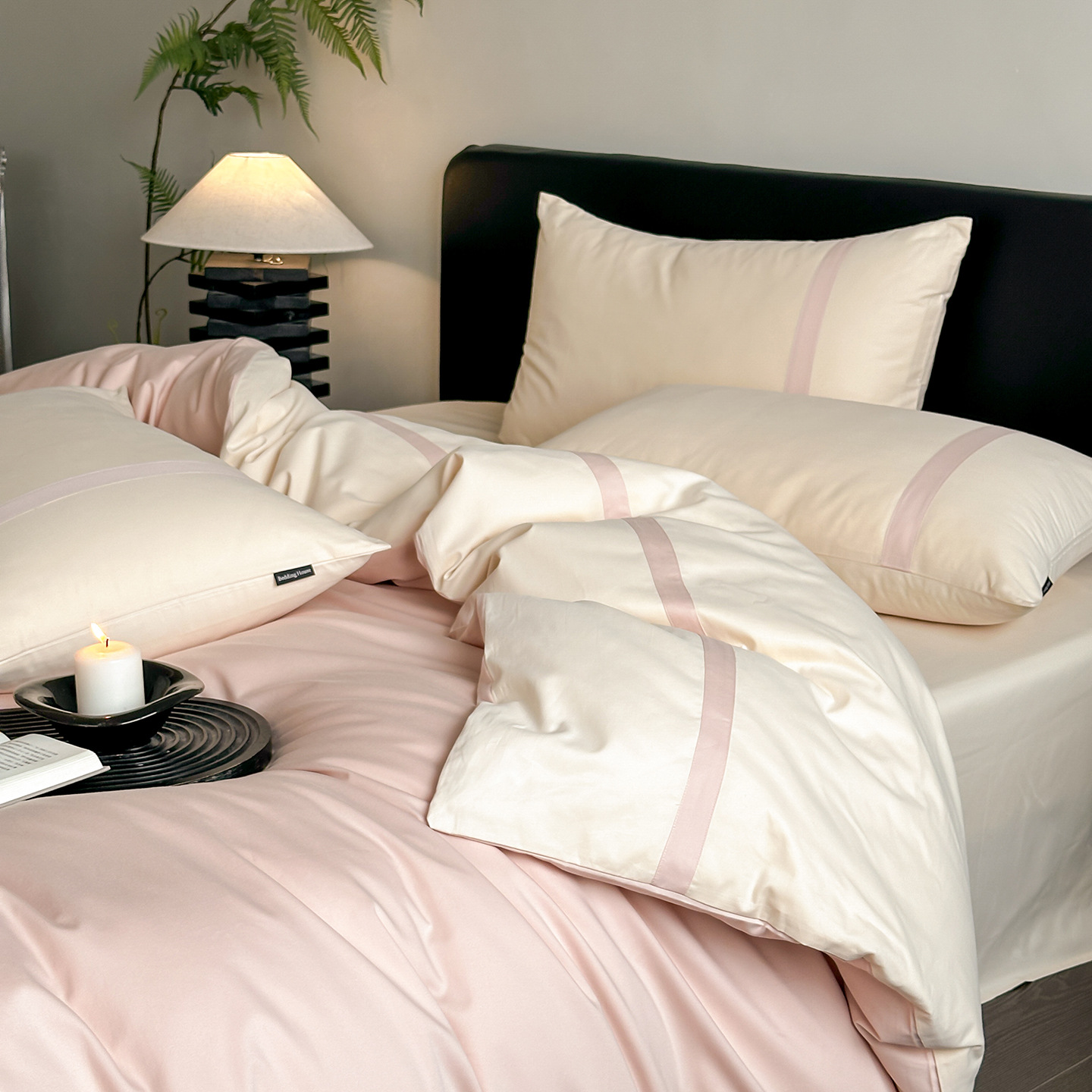 Cotton bedding set, 100%, brushed, four pieces