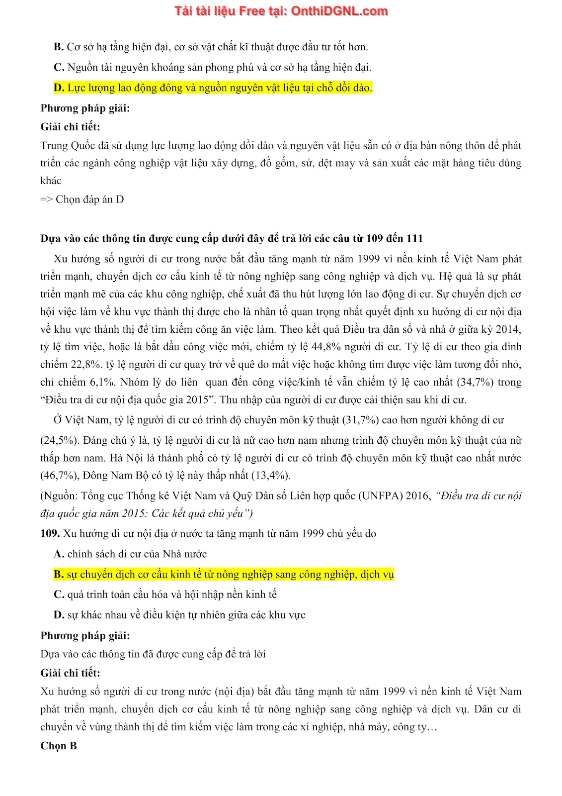 250 bài tập môn Địa Lý - Ôn thi ĐGNL ĐHQG TP HCM Phần 10