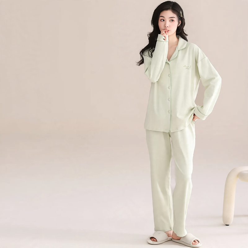 Damen-Pyjama-Set aus Baumwolle mit integrierten Pads