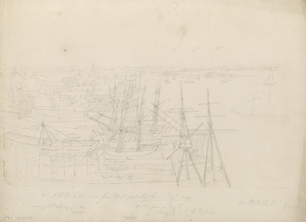 View of Philadelphia as seen from top of Great Ship House 1829