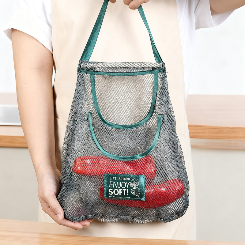Hanging net for fruits and vegetables