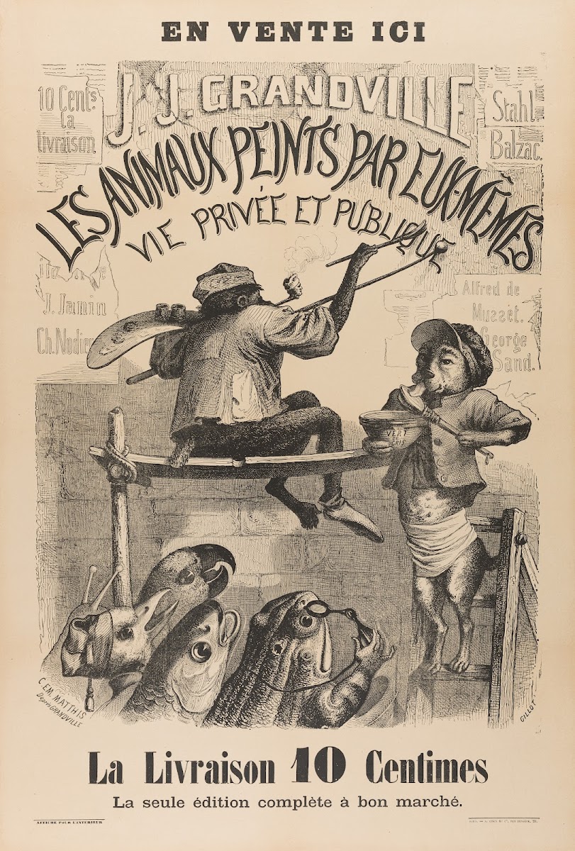 Affiche De Libraire Pour Les Scènes De La Vie Privée Et Publique Des Animaux 184
