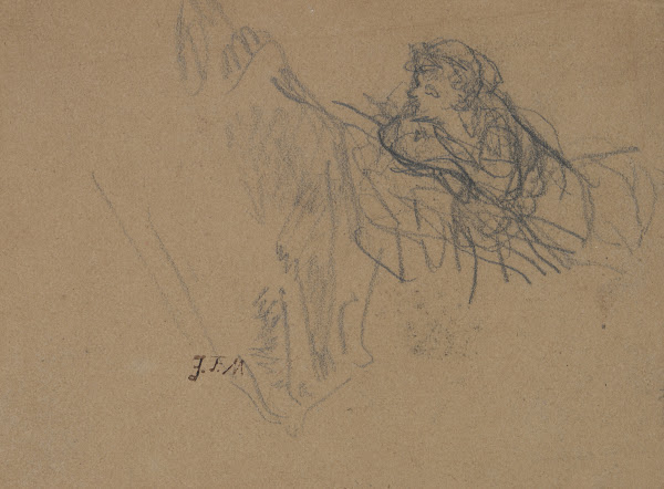Young Boy Reclining on Elbows Admiring aShepherdess ca184546