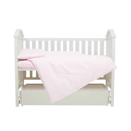 Детское сменное постельное белье 4 эл Twins Satin Limited Little dot розовый