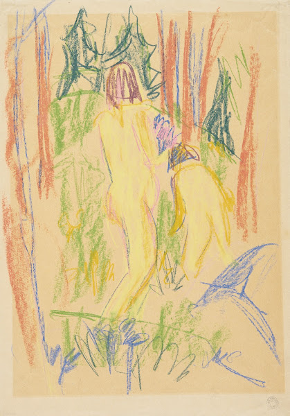 Zwei Mädchen im Wald 1923 1924