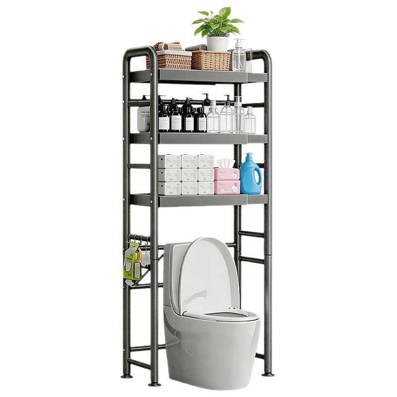 Pull-out toilet shelf, 1–3 tiers, steel frame