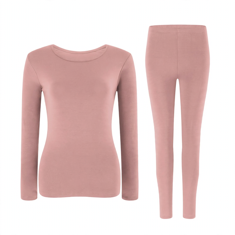 Women's thermal underwear set, modal, warming, round neckline