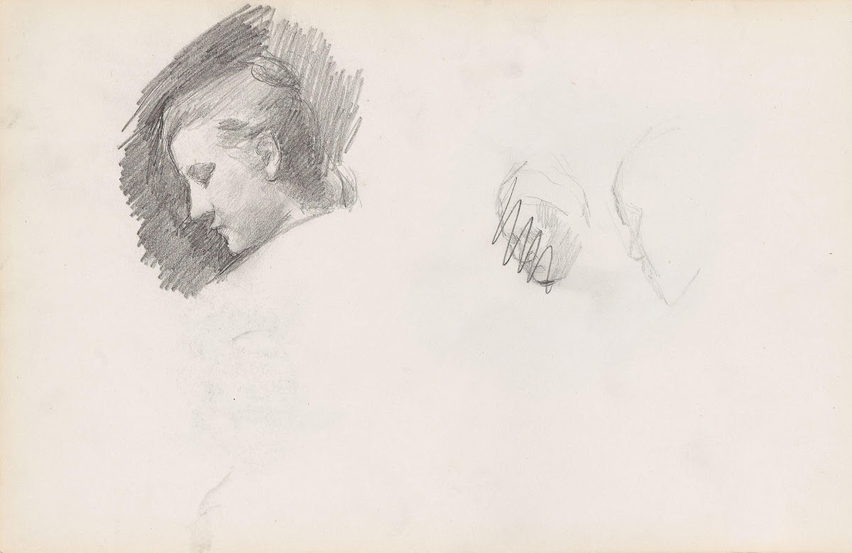 Profil kvinnehode 1892