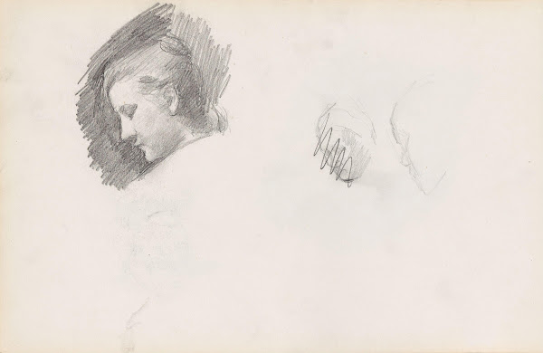 Profil kvinnehode 1892