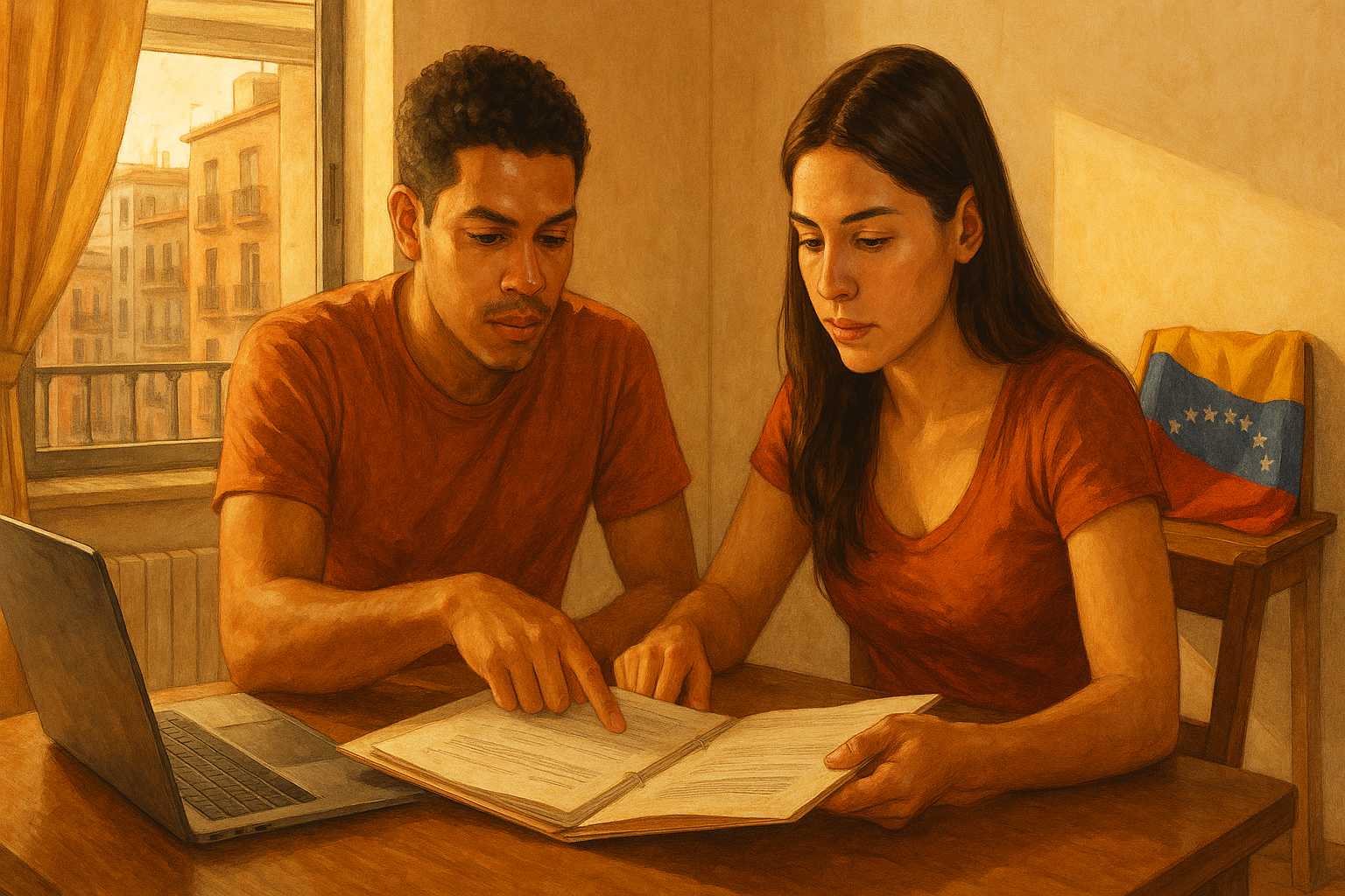 Venezolano en España organizando documentos y requisitos de homologación de título