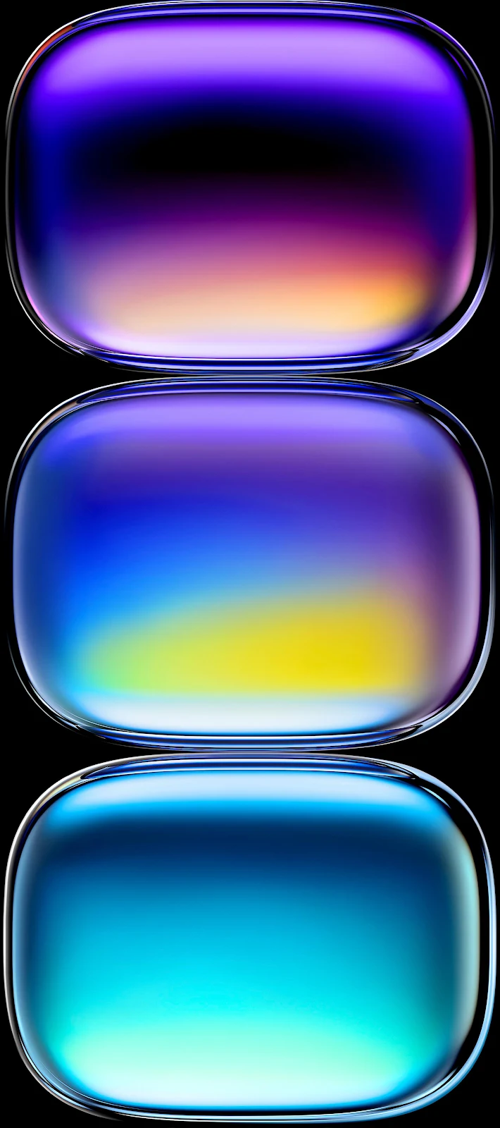 Glossy Abstract Glass Gradient Orbs - Abstract Digital Art 2K iPhone Wallpaper (2156x4862)