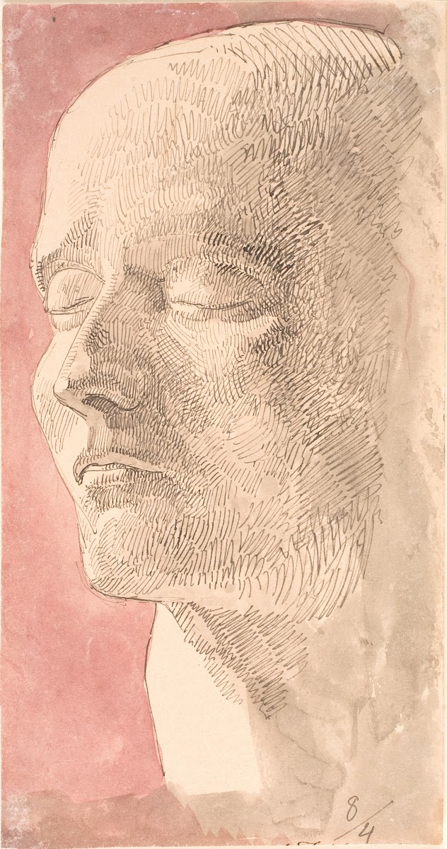 Studie efter Napoleons dødsmaske 1839
