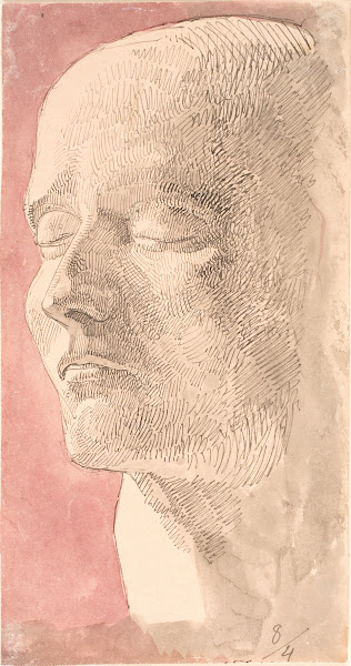 Studie efter Napoleons dødsmaske 1839