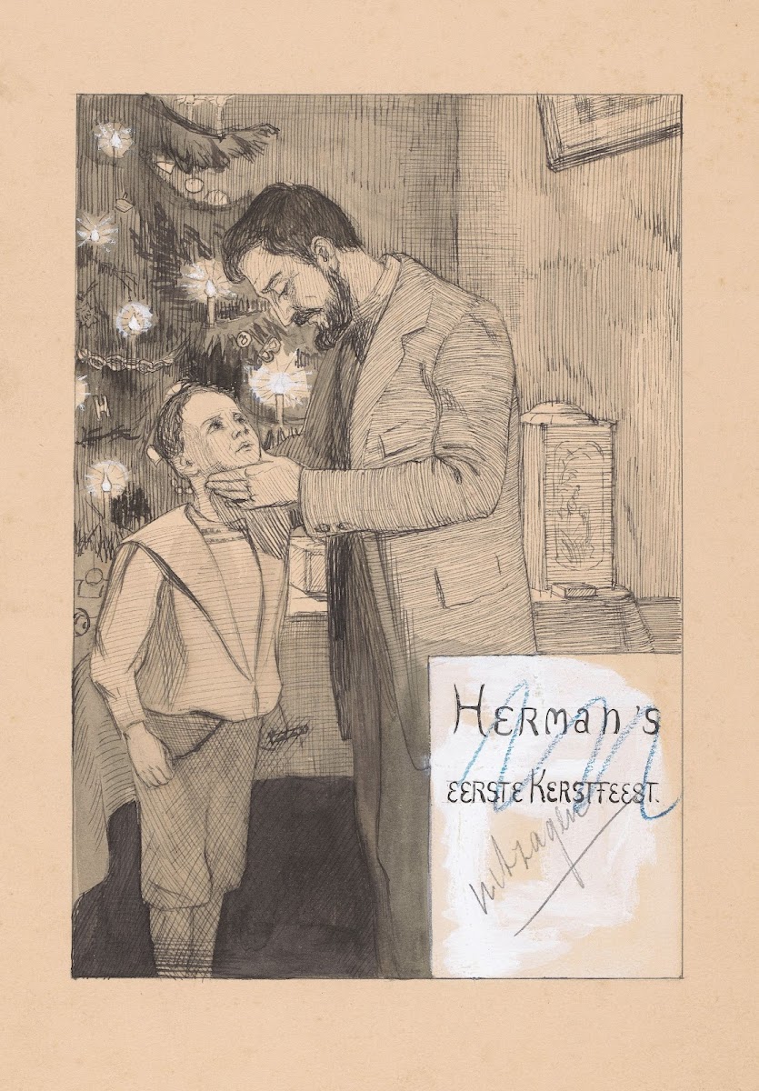 Bandontwerp voor ACL Hermans eerste kerstfeest 1898