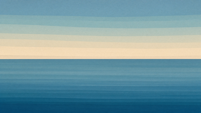 An open sky with nothing but water below — Origin Bible free Bible image