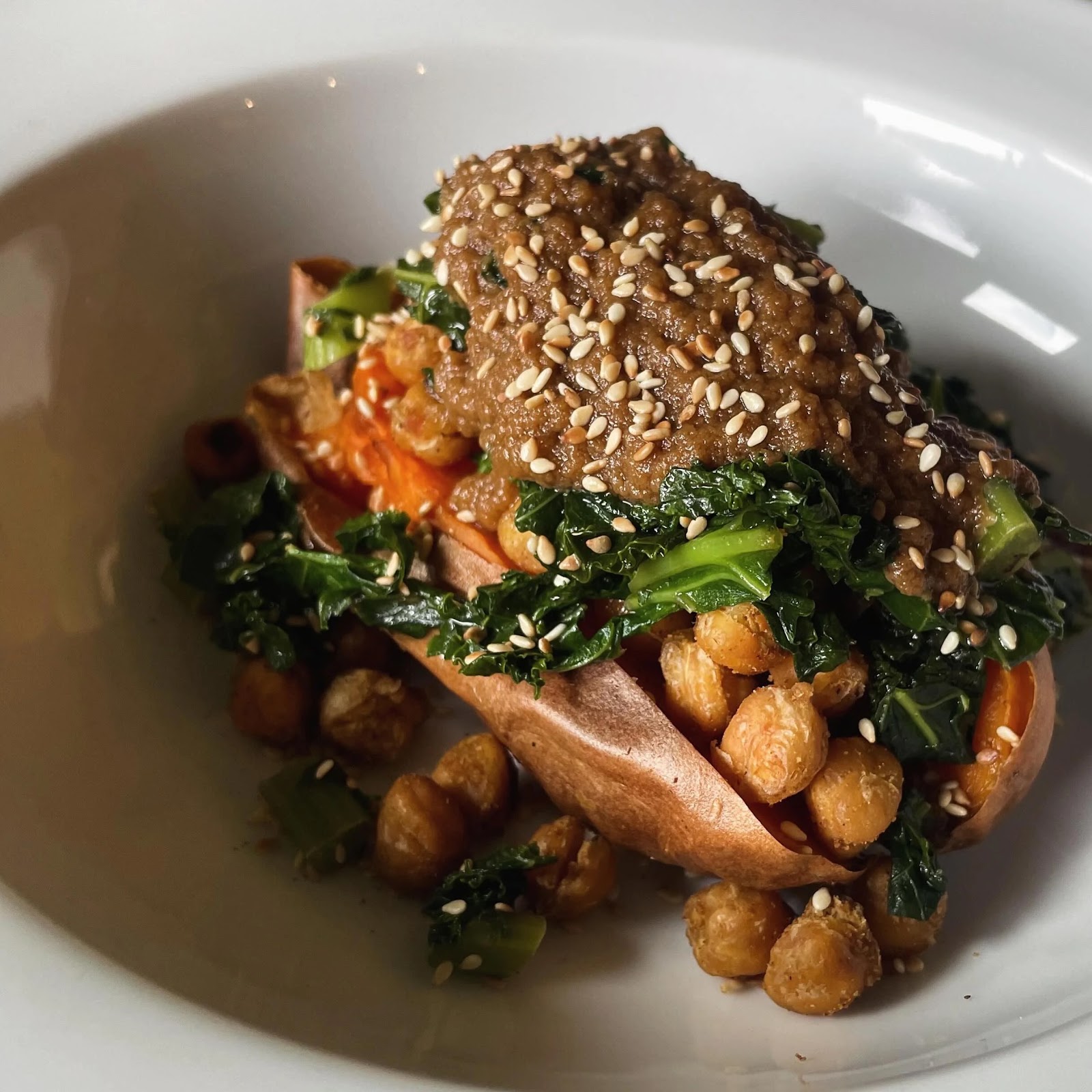 Sweet potato and chickpea Ayurvedic dish