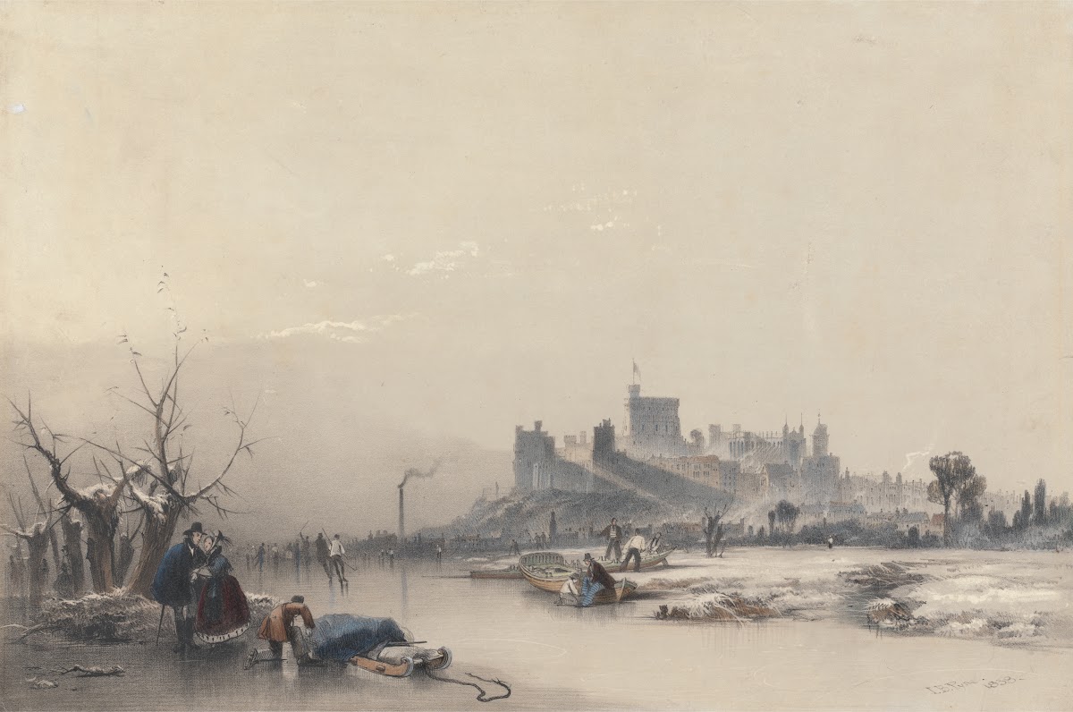 Windsor Castle from the Frozen River during the Great Frost 1838