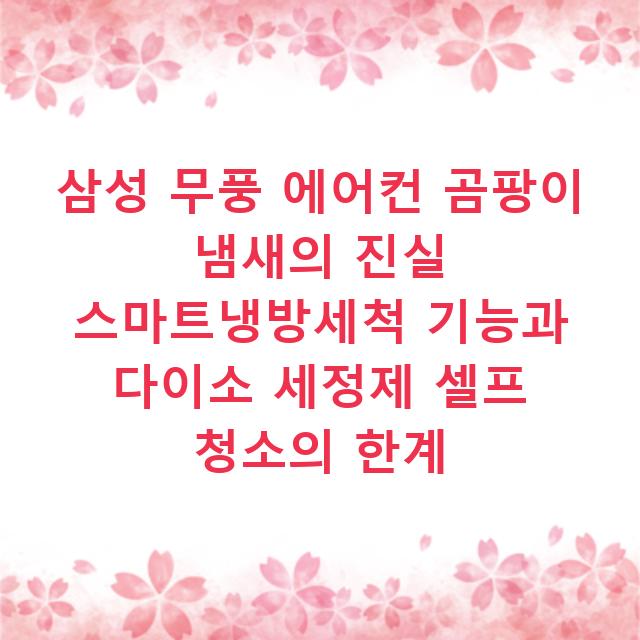 삼성 무풍 에어컨 곰팡이 냄새의 진실 스마트냉방세척 기능과 다이소 세정제 셀프 청소의 한계