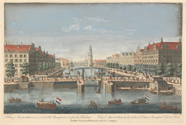 A View of Amsterdam on each side the Old Rampart as seen from the Harbor