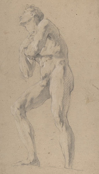 Standing Male Nude Seen from Below ca 1730