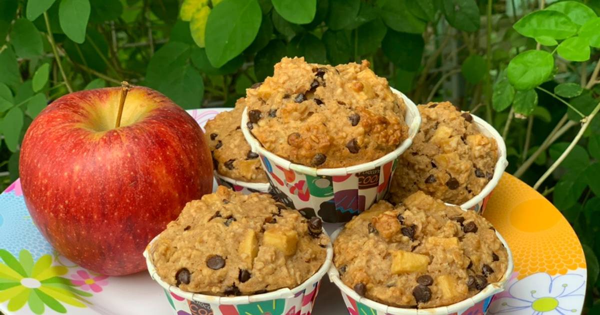 Muffin yến mạch táo chip 🍎