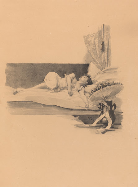 Illustration for Jestrab Kontra Hrdlicka XXII Girl asleep on a bed c 1890