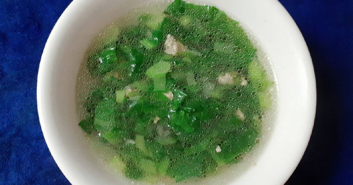 Canh rau cải thịt băm