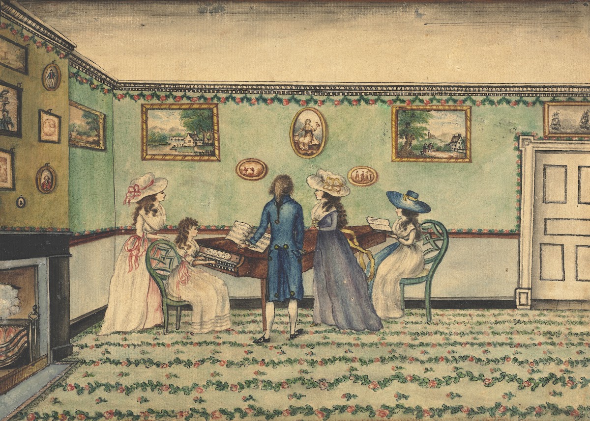 Harpsichord Recital At Count Rumfords Concord New Hampshire c 1800
