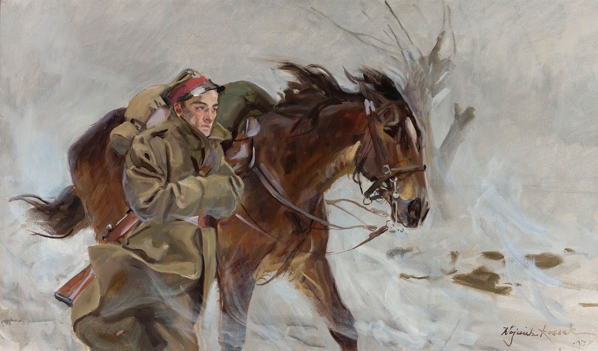 Soldier with a horse 1937