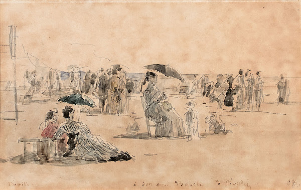 Crinolines sur la plage à Trouville