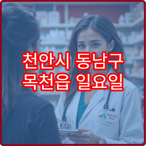 천안시 동남구 목천읍 일요일 영업 당번 약국 위치와 운영시간 안내