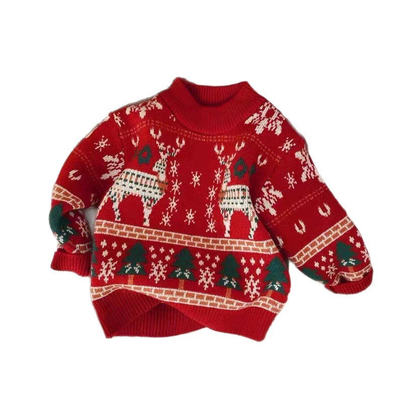 Christmas knit sweater, loose-fitting