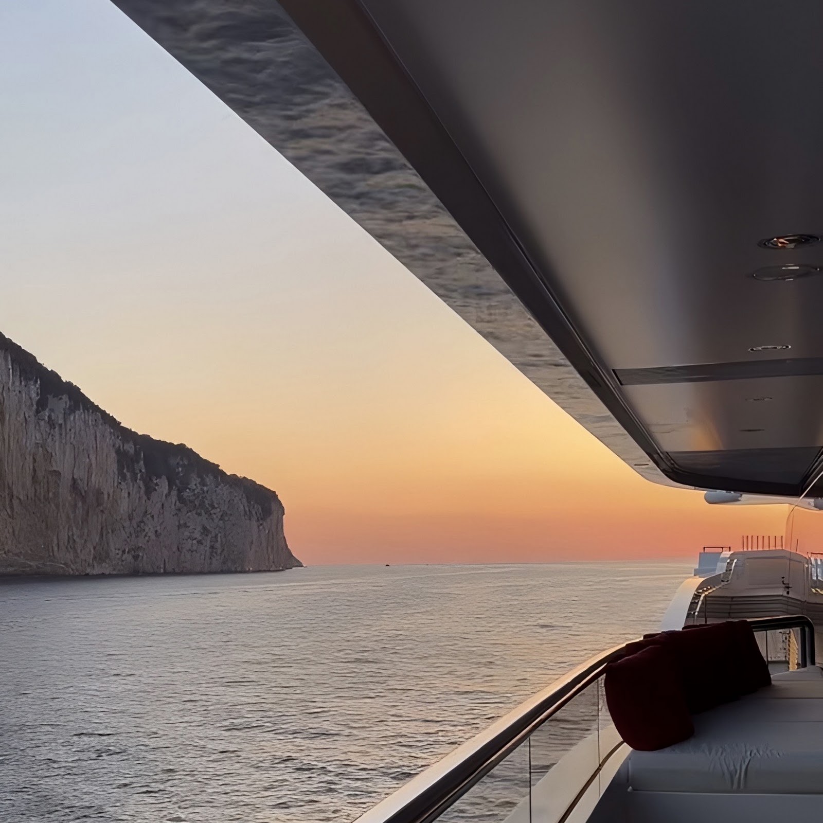 Download Luxury Yacht Deck At Sunset Full HD iPhone