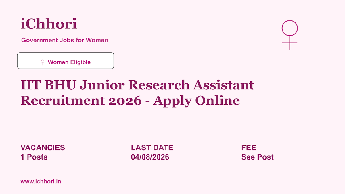 IIT BHU Junior Research Assistant Recruitment 2026 - Apply Online - iChhori