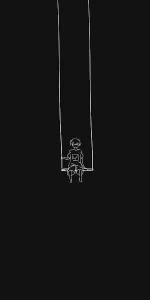 Minimalist, Swing, Dark, Illustration iPhone Wallpaper Background