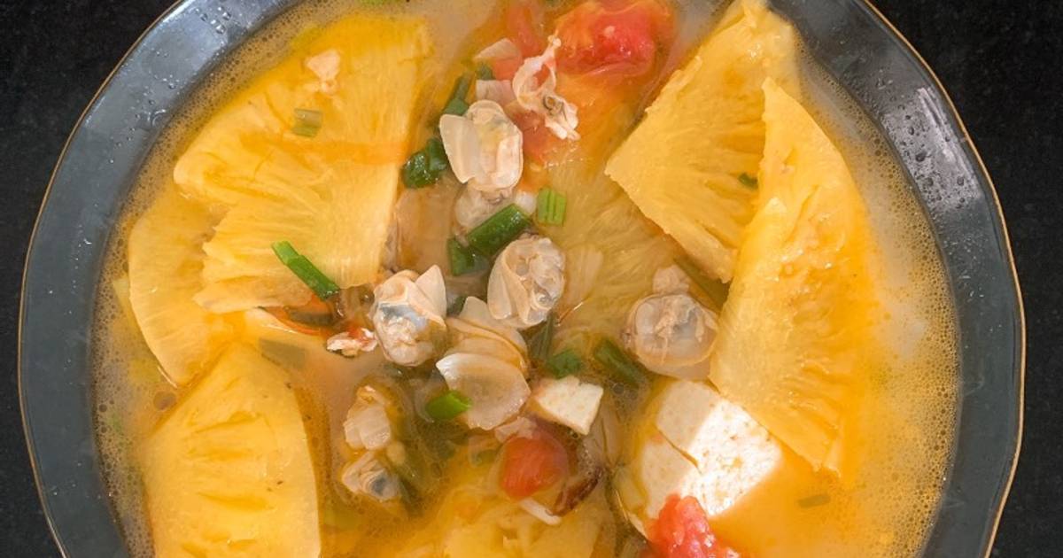 Canh ngao chua nấu dứa