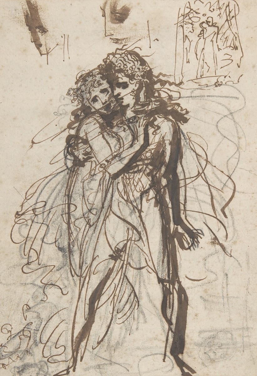 A Man and a Woman Embracing