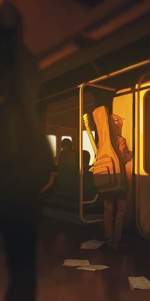 Subway, Commute, Guitar, Travel 4K Wallpaper Background