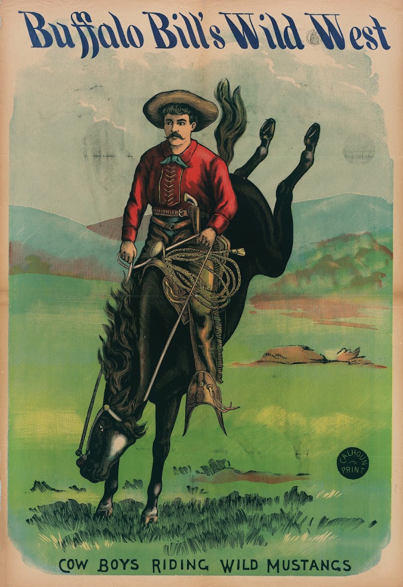Buffalo Bills Wild West Cow Boys Riding Wild Mustangs 1889