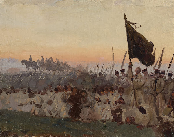 Scythemen sketch for Racławice 1906