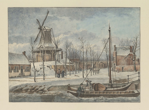 De Doelmolen de Raampoort de Stadswal en de huizen aan de Korte Geusestraat nu W