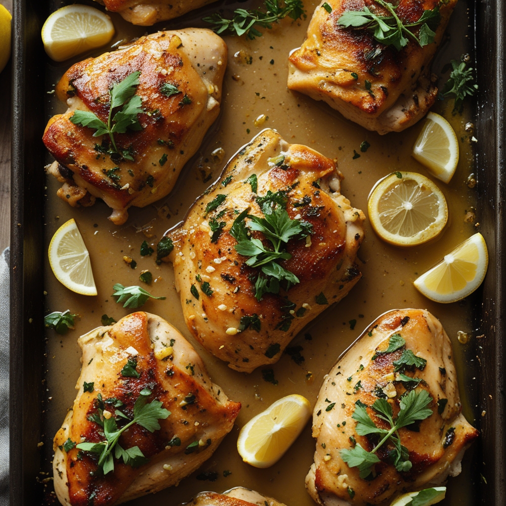 Sheet Pan Lemon Garlic Chicken - Easy Homemade Weeknight Dinner finished
